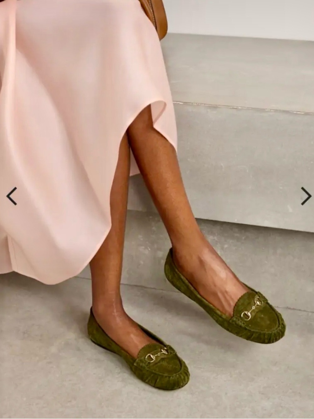 Gucci Olive Green Suede Horsebit Loafers